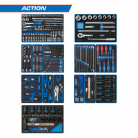 Набор инструментов "ACTION" для тележки, 15 ложементов, 327 предметов KING TONY 934-327MRVD