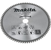 Диск по алюминию пильный Makita (260мм*30мм, 80 зуб) D-65648, арт. 198972