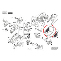 Травосборник правая нижняя часть для газонокосилки Bosch (арт. F016L64338)