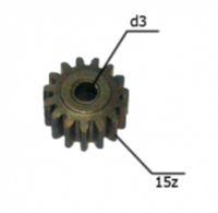 Шестерня двигателя шуруповерта (10) внутр.d 3мм, внеш.d 11,6мм, высота 8мм, 15 зубов