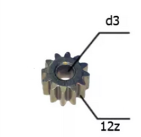 Шестерня двигателя шуруповерта (13) внутр.d 3мм, внеш.d 8,5мм, высота 5,3мм, 12 зубов